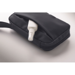 Trousse de toilette compacte en RPET 600D avec fermeture éclair couleur bleu marine sixième vue photographique