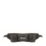 Sac banane de sport en polyester RPET avec poches et mesh couleur noir vue avec zone d'impression