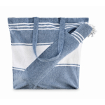 Set de serviette hammam et sac de plage 180 g/m² couleur bleu