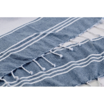 Set de serviette hammam et sac de plage 180 g/m² couleur bleu cinquième vue photographique