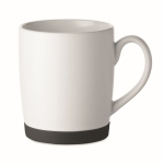 Tasse en céramique blanche mate avec base en silicone colorée 300ml couleur noir