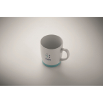 Tasse en céramique blanche mate avec base en silicone colorée 300ml couleur turquoise vue principale