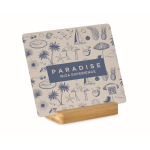 Plaque en aluminium sublimé avec base en bambou 12 x 15cm couleur bois vue principale