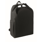 Sac à dos roll-top en RPET pour PC avec poche latérale élastique 15'' couleur noir