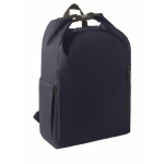 Sac à dos roll-top en RPET pour PC avec poche latérale élastique 15'' couleur bleu marine