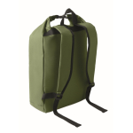 Sac à dos roll-top en RPET pour PC avec poche latérale élastique 15'' couleur vert militaire deuxième vue