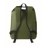 Sac à dos roll-top en RPET pour PC avec poche latérale élastique 15'' couleur vert militaire quatrième vue