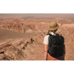 Grand sac à dos de voyage en RPET avec plusieurs compartiments 15'' couleur noir troisième vue d'ambiance