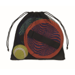 Jeu de catch-ball en néoprène avec sac en maille RPET couleur multicolore deuxième vue