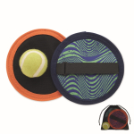 Jeu de catch-ball en néoprène avec sac en maille RPET couleur multicolore cinquième vue