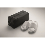 Sac à chaussures en polyester RPET 600D avec fermeture éclair couleur noir troisième vue photographique