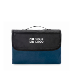 Couverture de pique-nique pliable RPET 150 g/m² résistante à l’eau couleur bleu vue avec zone d'impression