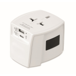 Adaptateur de voyage compact 30 W avec USB-A et USB-C couleur blanc deuxième vue