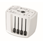 Adaptateur de voyage compact 30 W avec USB-A et USB-C couleur blanc troisième vue