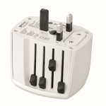 Adaptateur de voyage compact 30 W avec USB-A et USB-C couleur blanc cinquième vue