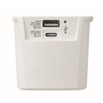 Adaptateur de voyage compact 30 W avec USB-A et USB-C couleur blanc