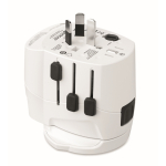 Adaptateur universel avec connecteurs USB-A et USB-C 20W couleur blanc quatrième vue