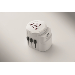 Adaptateur universel avec connecteurs USB-A et USB-C 20W couleur blanc vue thématique photographique