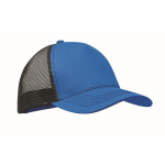 Casquette trucker 5 panneaux en coton et maille 250 g/m² couleur bleu roi