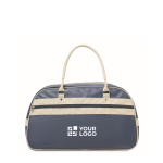 Sac de sport vintage classique en cuir synthétique 21,5L couleur bleu vue avec zone d'impression