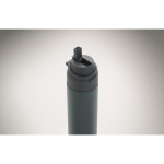 Gourde en acier inoxydable recyclé avec paille 2 en 1 650 ml couleur noir mat sixième vue photographique