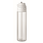Bouteille en RPET avec paille 2 en 1 et anse anti-fuite 700 ml couleur blanc