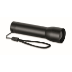 Lampe torche rechargeable en aluminium avec zoom et modes d'éclairage couleur noir