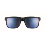 Lunettes de soleil UV400 avec verres miroir et monture mate couleur bleu deuxième vue