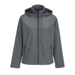 Veste softshell femme à capuche avec doublure polaire SOL'S couleur gris foncé