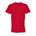 T-shirt unisexe en coton semi-peigné col V SOL'S couleur rouge cinquième vue