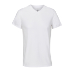 T-shirt unisexe en coton semi-peigné col V SOL'S couleur blanc neuvième vue