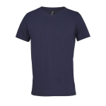 T-shirt unisexe en coton semi-peigné col V SOL'S couleur bleu marine