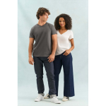 T-shirt unisexe en coton semi-peigné col V SOL'S couleur gris taupe