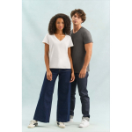 T-shirt unisexe en coton semi-peigné col V SOL'S couleur gris taupe