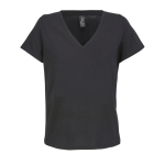 T-shirt en coton semi-peigné femme col V SOL'S couleur noir troisième vue