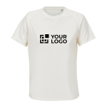 T-shirt respirant pour femme en polyester recyclé SOL'S couleur blanc cassé vue avec zone d'impression