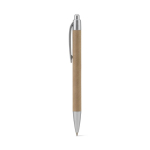 Stylo en carton écologique avec encre bleue couleur gris clair deuxième vue
