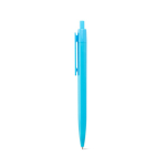 Stylo en plastique avec grand clip et finition brillante, encre bleue couleur bleu ciel deuxième vue