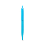 Stylo en plastique avec grand clip et finition brillante, encre bleue couleur bleu ciel