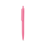Stylo en plastique avec grand clip et finition brillante, encre bleue couleur rose clair  première vue