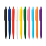 Stylo en plastique avec grand clip et finition brillante, encre bleue diverses couleurs