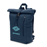 Sac à dos roll-top avec fermeture supérieure et poches 17L 380 g/m² couleur bleu image avec logo