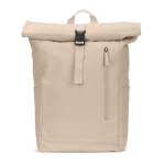 Sac à dos roll-top avec fermeture supérieure et poches 17L 380 g/m² couleur naturel première vue
