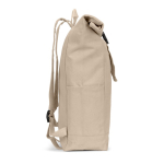 Sac à dos roll-top avec fermeture supérieure et poches 17L 380 g/m² couleur naturel troisième vue