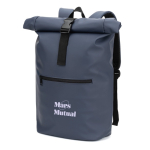 Sac à dos roll-top pour ordinateur en cuir synthétique 15 L 16” couleur bleu image avec logo