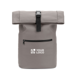 Sac à dos roll-top pour ordinateur en cuir synthétique 15 L 16” avec zone d'impression