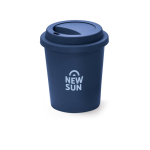 Gobelet en plastique à paroi simple, compatible micro-ondes 350 ml couleur bleu marine image avec logo