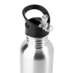 Gourde en acier inoxydable simple paroi avec paille 690 ml couleur argenté mat troisième vue