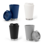Tasse de voyage à double paroi avec couvercle rabattable 410ml diverses couleurs