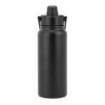 Gourde en acier inoxydable double paroi avec embout 2 en 1 830ml couleur noir première vue